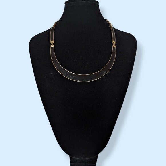 (2/$20) Black Enamel Statement Necklace - Picture 2 of 5